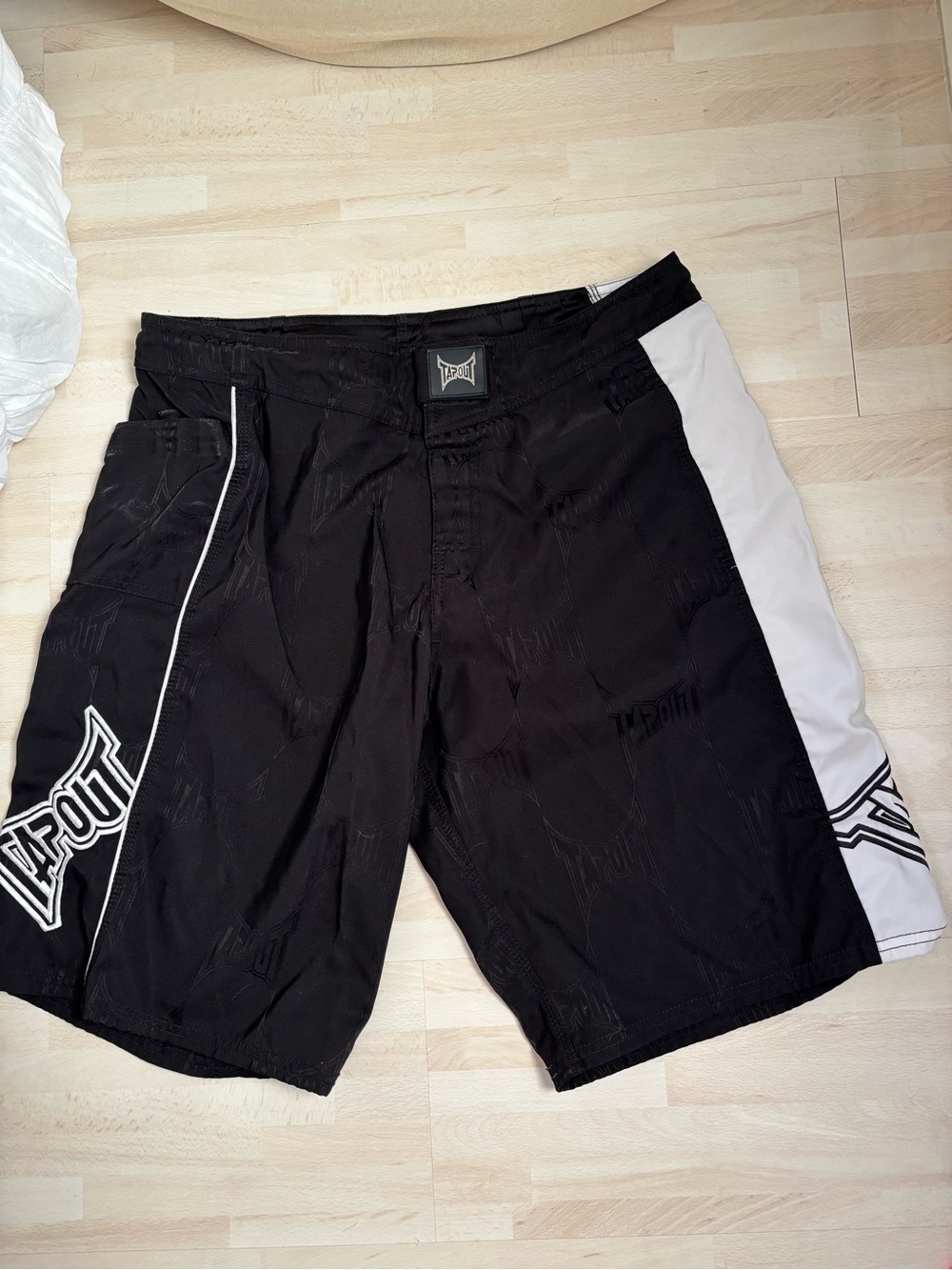 Vintage Tapout Black and White MMA Training Shorts